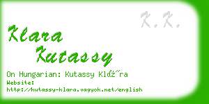 klara kutassy business card